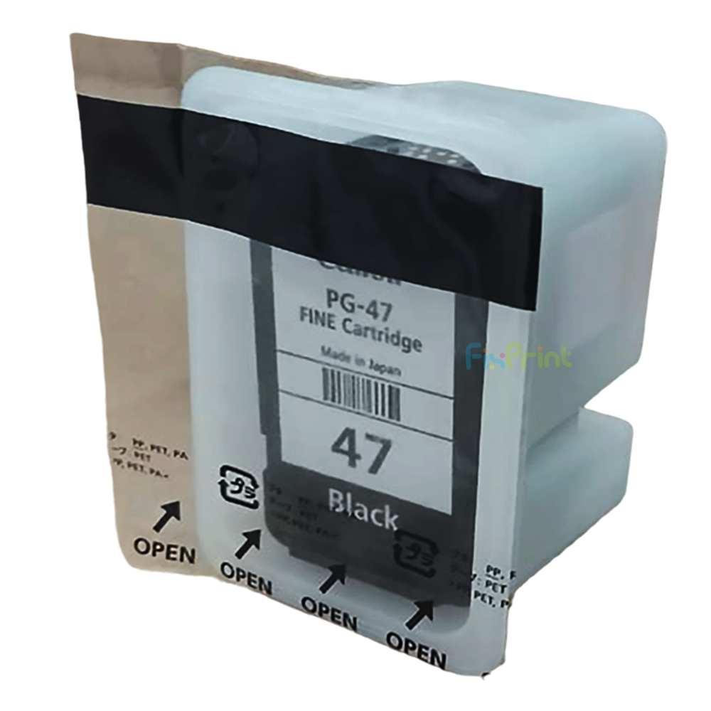 Cartridge LOOSEPACK PG-47 PG47 Black (Tanpa Box), Tinta Printer Canon E3170 E3177 E4270 E400 E410 E417 E460 E470 E477 E480 Canon Original