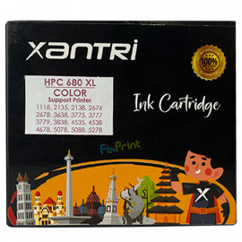 Cartridge Xantri HPC 680XL Color Chip, Tinta Printer HPC Deskjet 1115 1118 2135 2138 2675 2676 2677 2678 3635 3636 3638 3775 3776 3777 3778 3779 3835 3838 4535 4536 4538 4675 4678 5075 5078 5085 5088 5275 5278 AllinOne