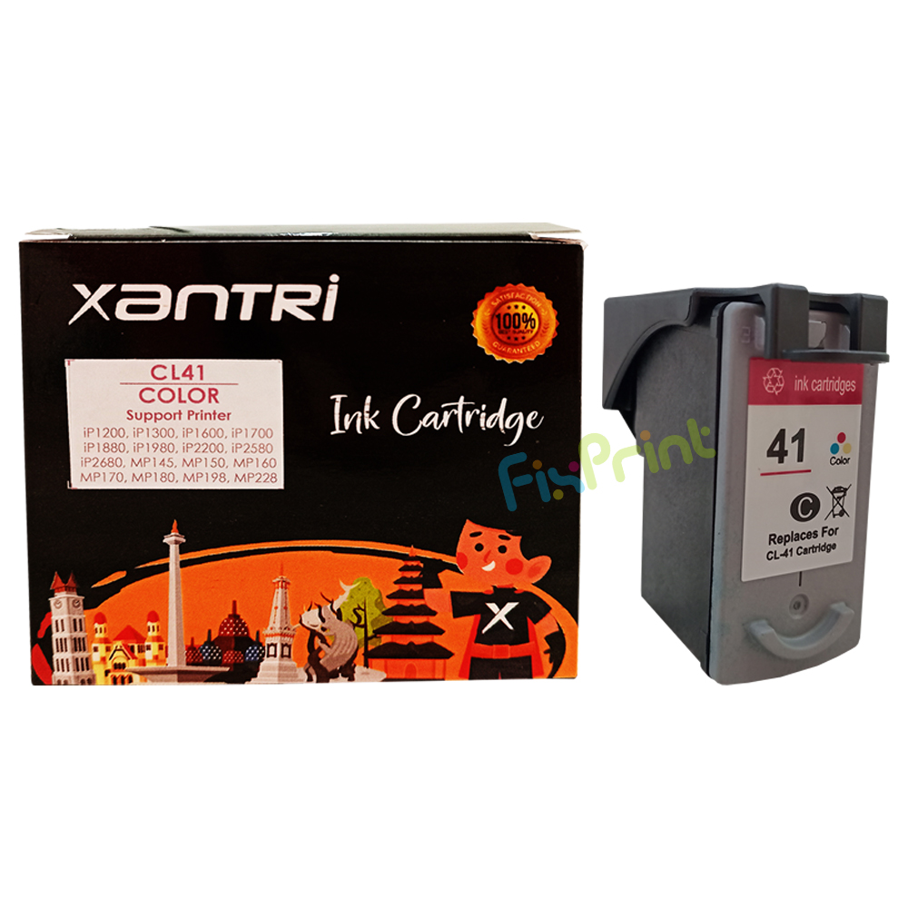 Cartridge Xantri Can CL41 Color Chip, Cartridge Printer Can iP1200 iP1300 iP1600 iP1700 iP2200 MP150 MP160 MP170 MP180 MP450 MP460 iP1880 iP1980 MP145 MP198 MP228 MP476 MX308 MX318