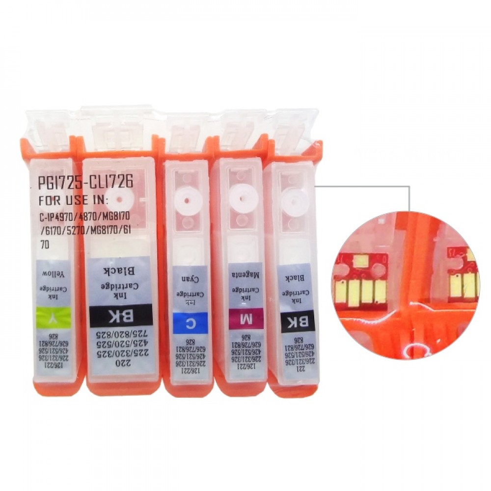 Cartridge CISS Can 725 726 PGI725 CLI726, Infus Printer iP4970 IP4870 IP6550 IX6560 MG5170 MG6170 MG8170 MG5270 MG5370 MG8270 MG6270 MX886 MX897