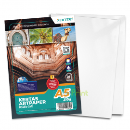 Kertas Art Paper Xantri Double Side A5 210gsm isi 20Lmbr, Kertas Art Karton Cartoon Printer A5