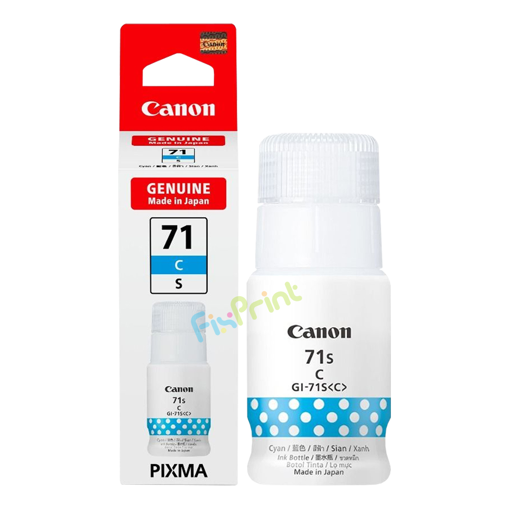 Tinta Canon Original GI-71S Small GI71S GI 71s Dye Base Cyan 40ml, Refill Printer PIXMA G1020 G2020 G3020 G3060 G2770 G3770 G4770 G1730 G1737 G2730 G3730