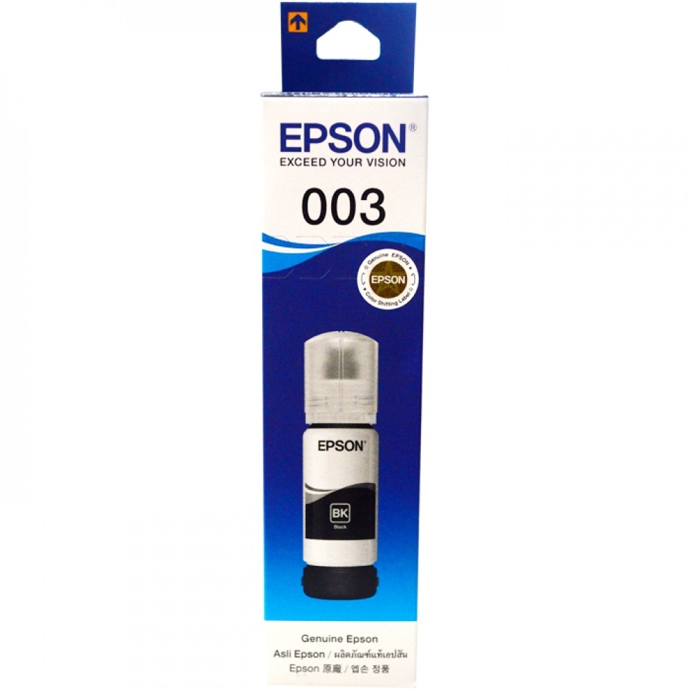 Tinta Refill Epson Original 003 Black 65ml, Tinta Refill Printer Epson L1110 L3110 L3150 L5190