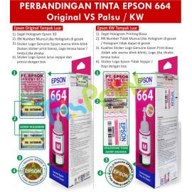 Tinta Refill Epson Original Ori 664 t6643 Magenta 70ml, , Printer L110 L120 L210 L220 L300 L310 L350 L355 L360 L365 L380 L405 L455 L485 L550 L555 L565 L100 L200