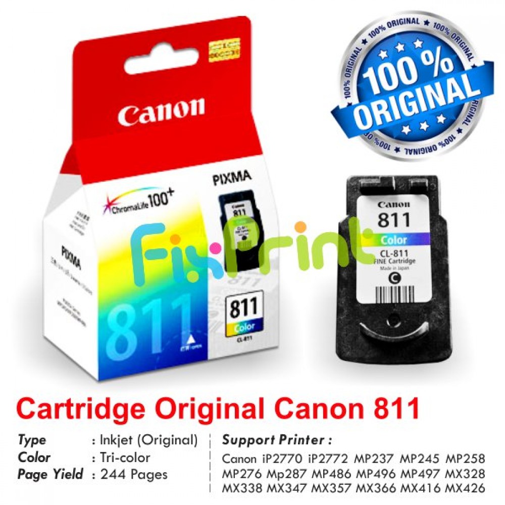 Cartridge Tinta Original Canon CL811 CL-811 CL 811 Color, Cartridge Printer Canon iP2770 iP2772 MP237 MP245 MP258 MP268 MP276 MP287 MP486 MP496 MP497 MX328 MX338 MX347 MX357 MX366 MX416 MX426 Original