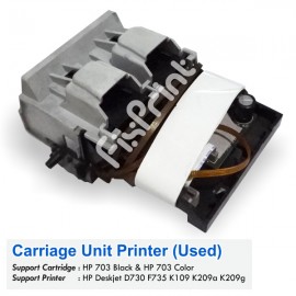 Carriage Unit HP 703 Black Color Used, Main Carriage Printer HP Deskjet D730 F735 K109 K209a K209g AiO